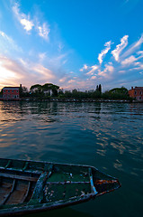Image showing Italy Venice Burano island sunset