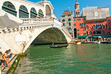 Image showing Venice Italy Rialto bridge view