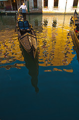 Image showing Venice Italy Gondolas on canal 