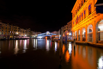 Image showing Venice Italy Rialto bridge view