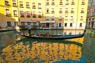 Image showing Venice Italy gondolas on canal