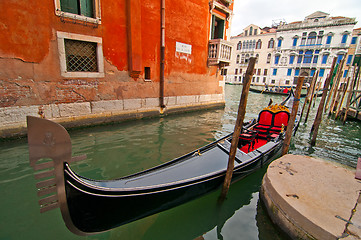 Image showing Venice Italy Gondolas on canal 