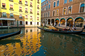 Image showing Venice Italy gondolas on canal