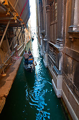 Image showing Venice Italy Gondolas on canal 