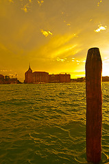 Image showing Venice Italy lagune view with bricole
