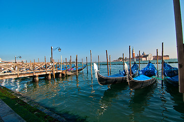 Image showing Venice Italy pittoresque view of gondolas 