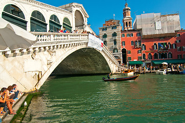 Image showing Venice Italy Rialto bridge view