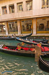 Image showing Venice Italy Gondolas on canal 