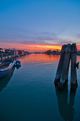 Image showing Italy Venice Burano island sunset