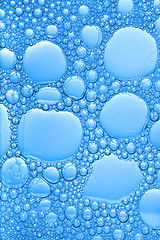 Image showing big and small blue bubbles