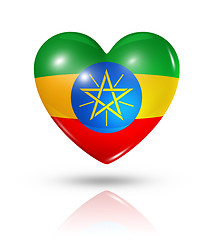 Image showing Love Ethiopia, heart flag icon