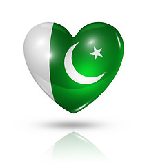 Image showing Love Pakistan, heart flag icon