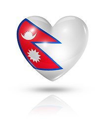 Image showing Love Nepal, heart flag icon