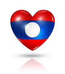 Image showing Love Laos, heart flag icon