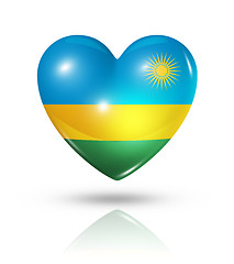 Image showing Love Rwanda, heart flag icon