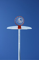 Image showing Basketball hoop from below