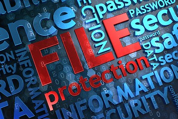 Image showing File Protection.  Wordcloud Concept.