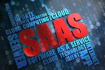 Image showing SAAS.  Wordcloud Concept.