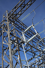 Image showing Metallic construction of high voltage electricity plant