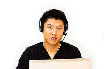 Image showing Business man with headset