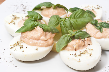 Image showing eggs with tuna sauce