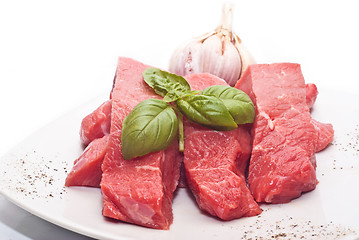 Image showing Raw beef on white