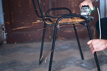 Image showing sparks while grinding