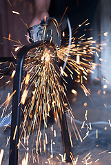 Image showing sparks while grinding