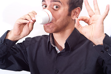 Image showing businessman drinking coffee