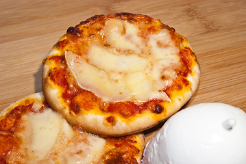 Image showing mini pizza with mozzarella