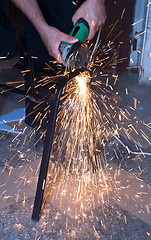 Image showing sparks while grinding