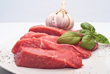 Image showing Raw beef on white