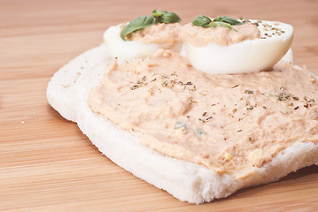Image showing sandwich with egg and tuna sauce