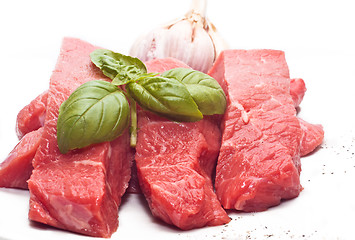 Image showing Raw beef on white