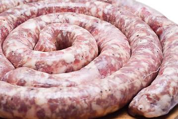 Image showing raw sausage