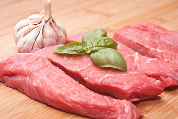 Image showing Raw beef on cutting board