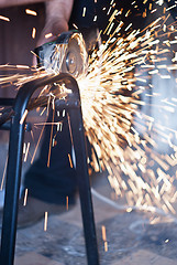 Image showing sparks while grinding