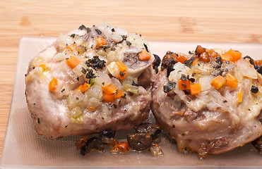 Image showing ossobuco on wooden board