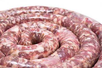 Image showing raw sausage- spiral