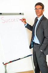 Image showing Businessman with Flipchart