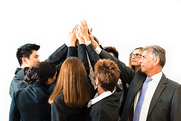 Image showing Teamwork - business people with joint hands