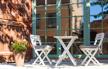 Image showing Outdoor cafe in sunlight