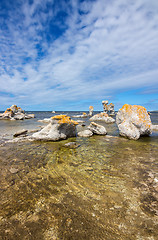 Image showing Sea stacks on the East coast of Sweden