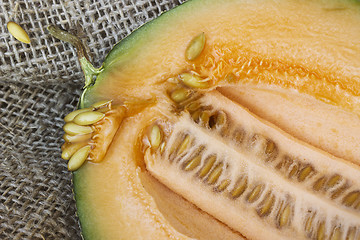 Image showing Small muscat yellow fleshed melon