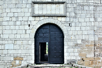 Image showing Big iron gates in the castle