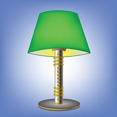 Image showing Decorative green table lamp