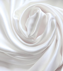 Image showing Smooth elegant white silk as wedding background 