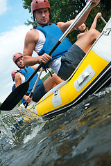 Image showing People rafting