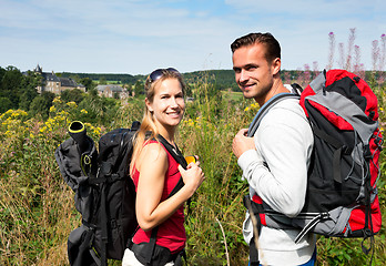 Image showing Couple hiking