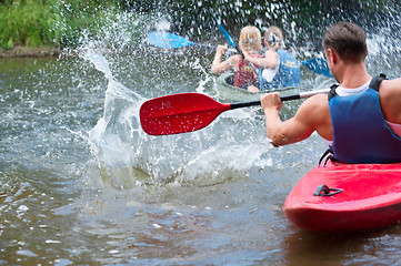 Image showing People kayaking